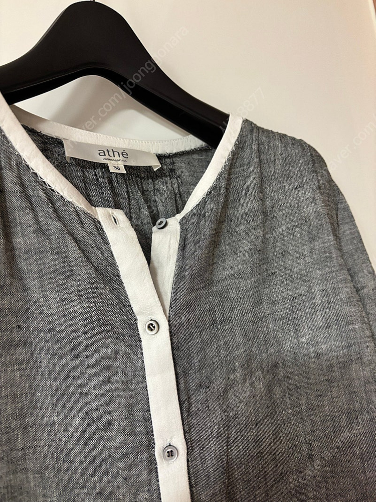 바네사브루노 아떼 린넨100% 라운드 벌룬소매 원피스 출근룩 하객룩 결혼식 이미지