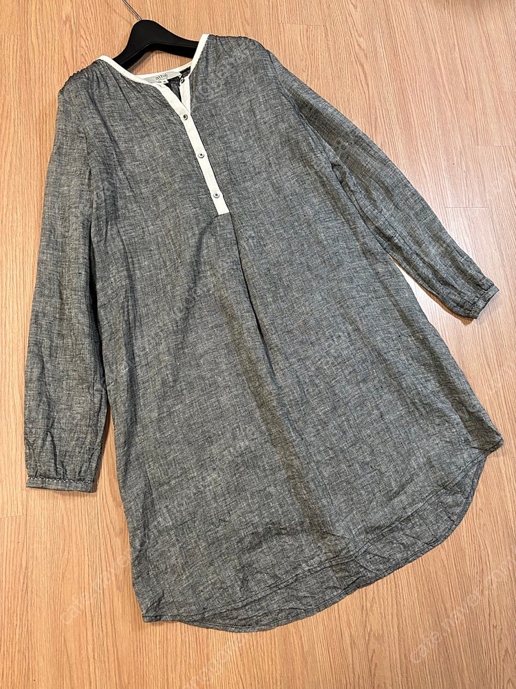 바네사브루노 아떼 린넨100% 라운드 벌룬소매 원피스 출근룩 하객룩 결혼식 이미지