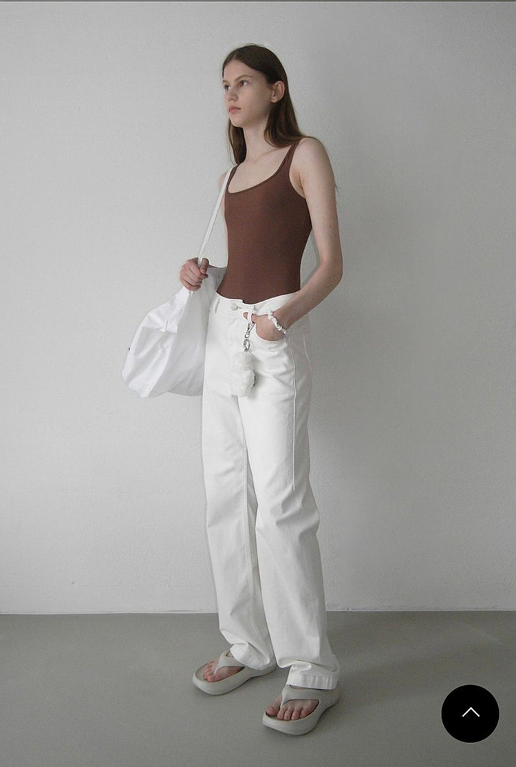 로클 팬츠 로우클래식 summer straight jeans white M사이즈--1