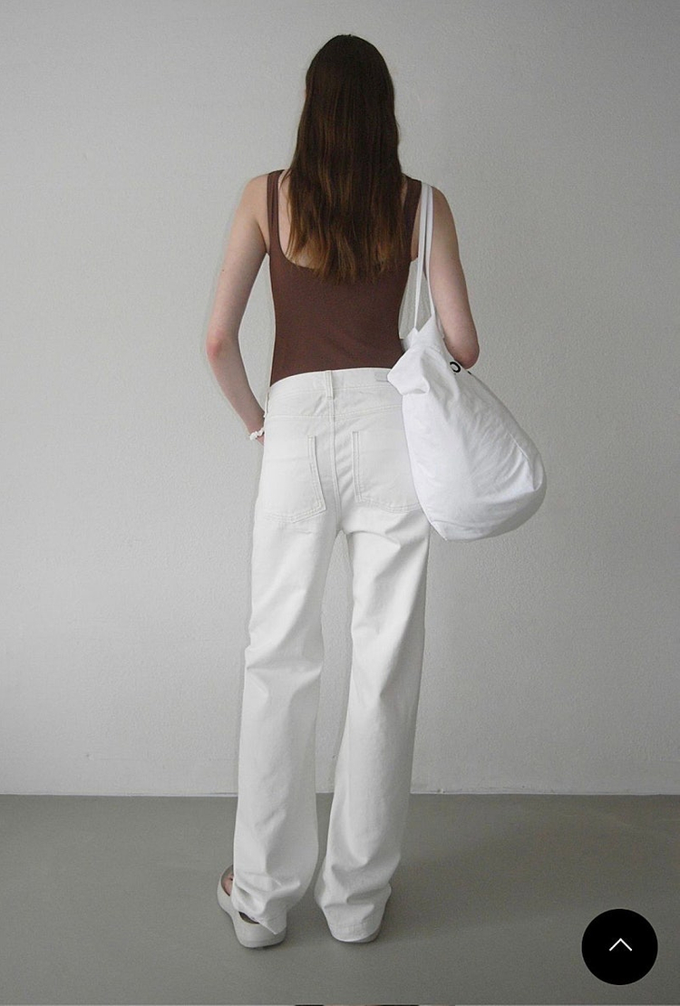 로클 팬츠 로우클래식 summer straight jeans white M사이즈--2