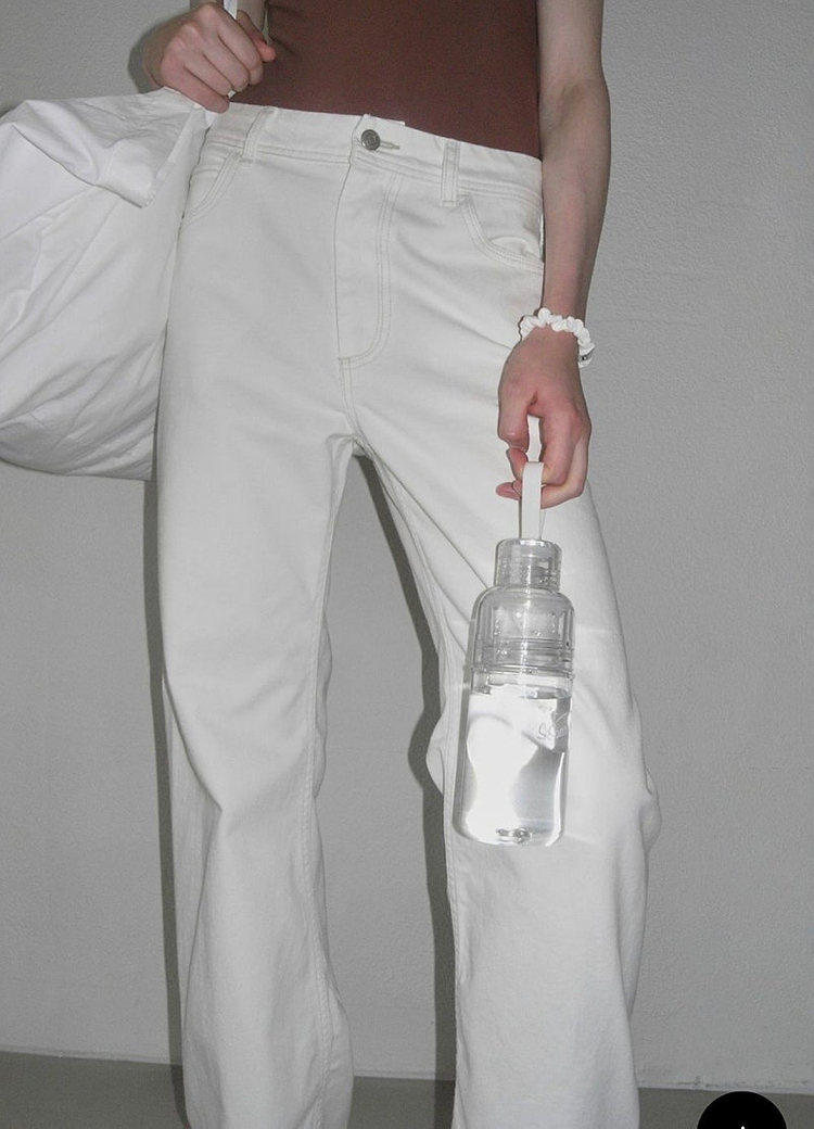 로클 팬츠 로우클래식 summer straight jeans white M사이즈--5