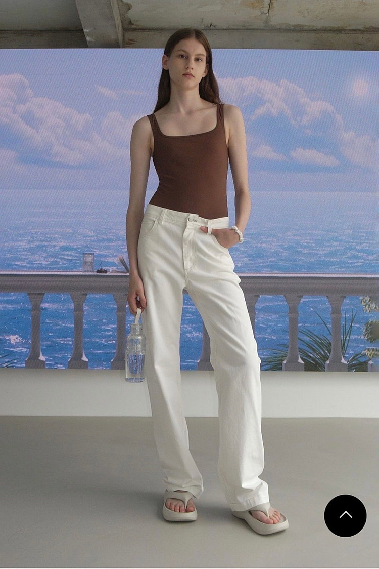 로클 팬츠 로우클래식 summer straight jeans white M사이즈--6