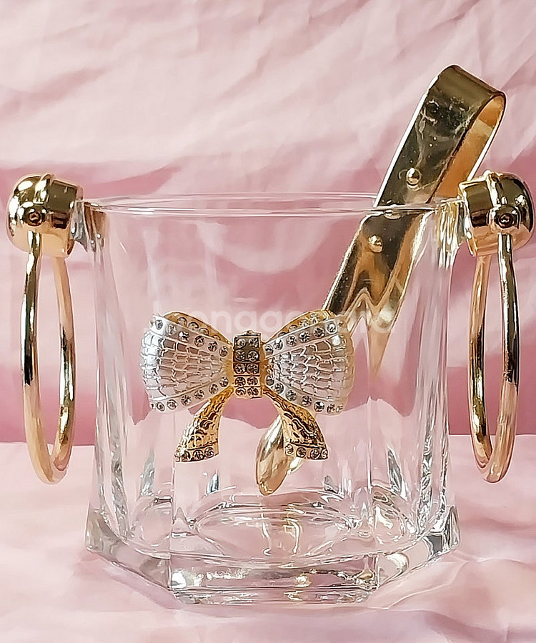 이태리산 디아만테 골드 보우 크리스탈 리본장식 아이스--0