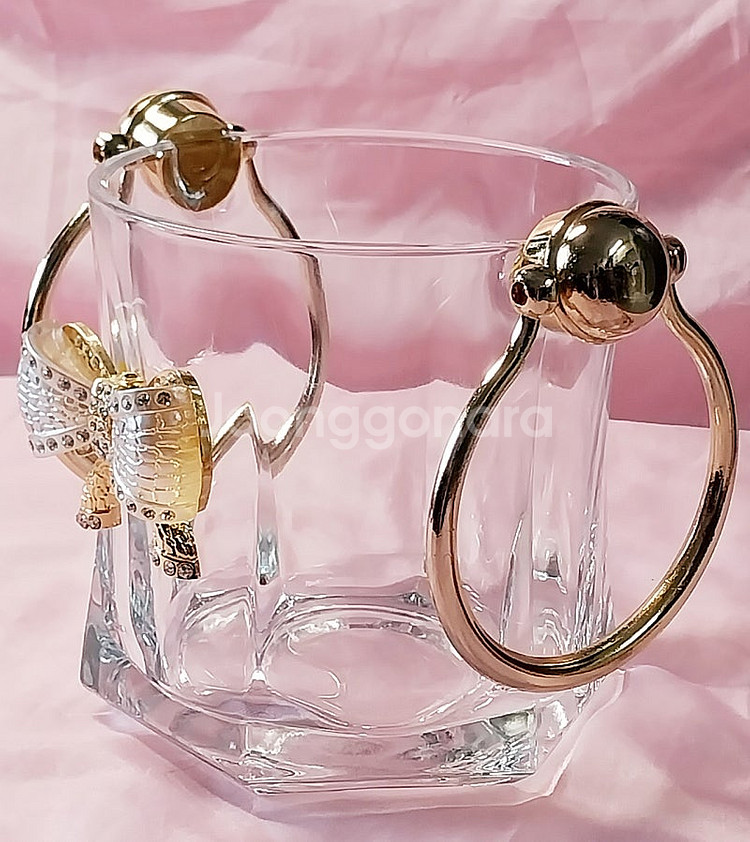 이태리산 디아만테 골드 보우 크리스탈 리본장식 아이스--1