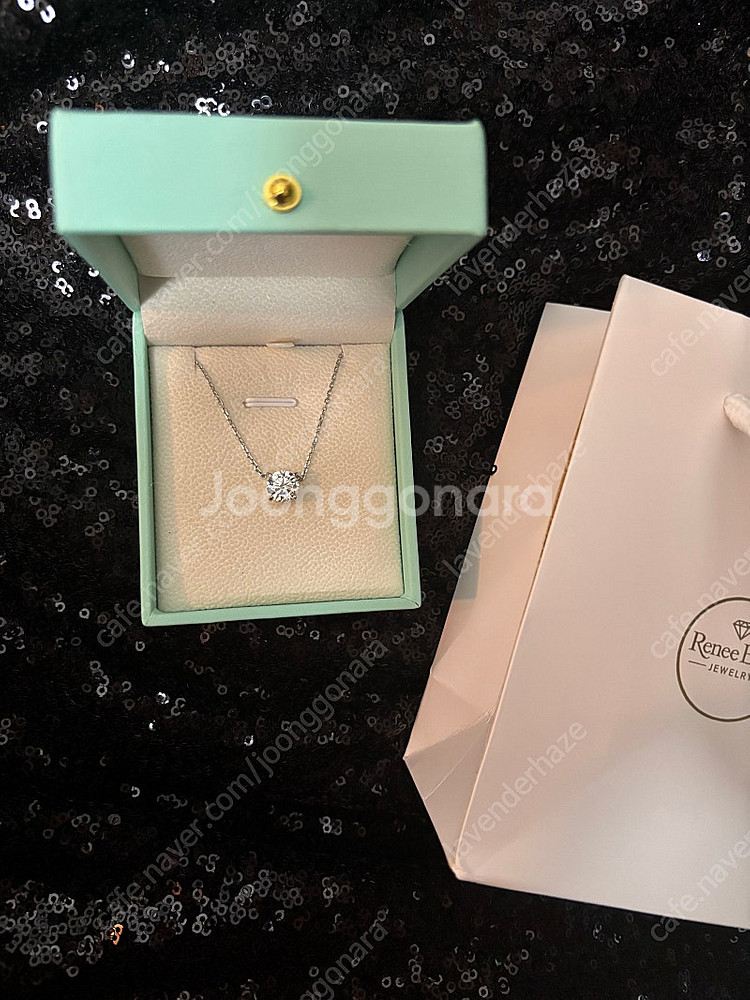 랩다이아 최상급 2캐럿 18k 화이트 골드 목걸이 새상...--7