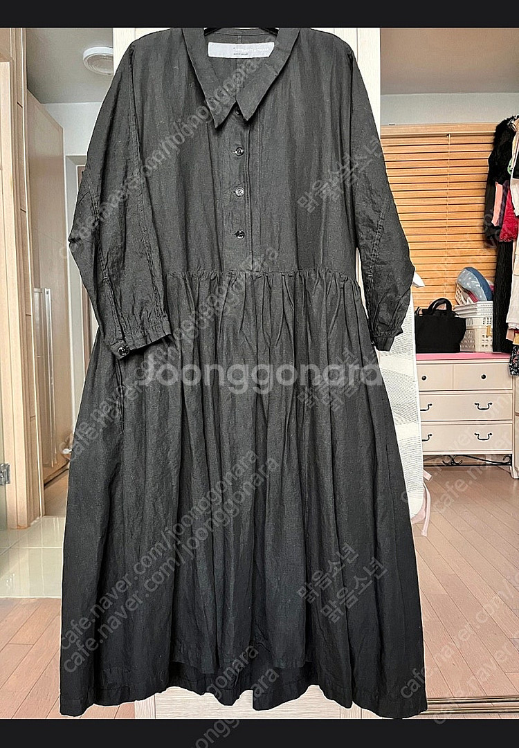 베트멍 트래블리 에콜 린넨 100% 블랙 원피스. 한섬 마인 타임 랑방 시스템 sjsj 바네사부르노 네스트로--0