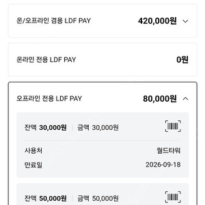LDF 페이 롯데면세점 양도 (50 > 47.5)