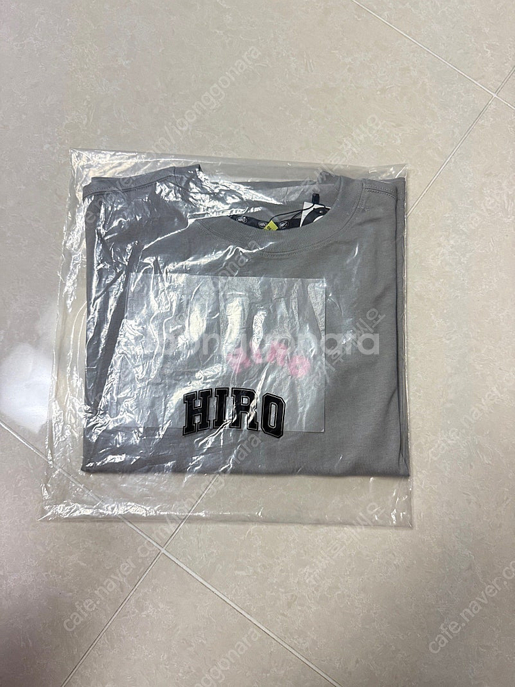 히로 드로잉 체커 티셔츠 그레이 150--0