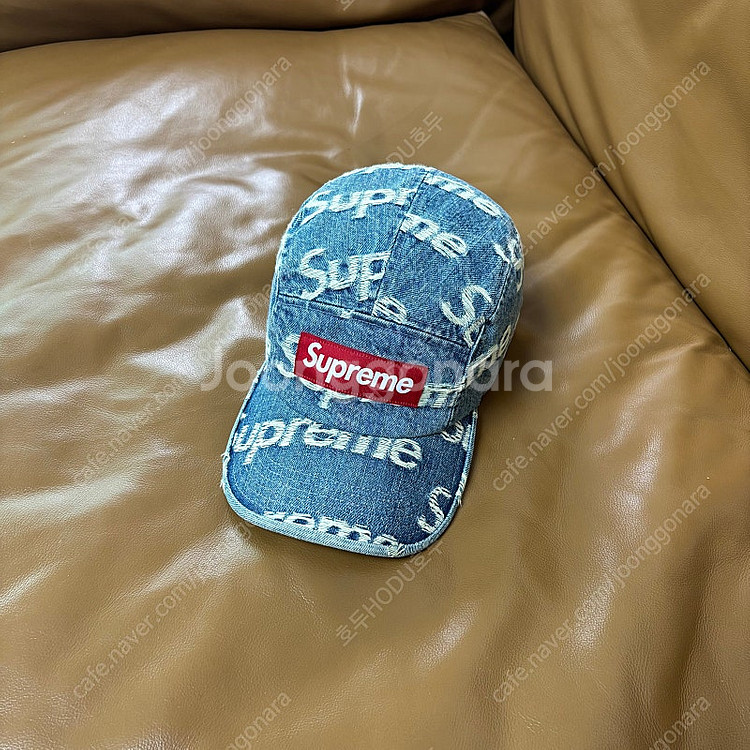 Supreme 슈프림 프레이드 워시드 데님 캠프캡 모자...--0