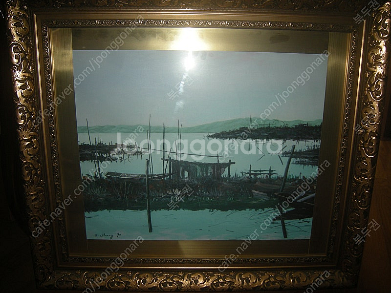 유채화그림+고급엔틱액자(작품명 나룻터)/엘지 삼성 아이폰 애플 골프 캠핑 등산낚시 러닝헬스 아디다스 나이키조던acg--0