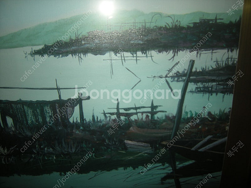 유채화그림+고급엔틱액자(작품명 나룻터)/엘지 삼성 아이폰 애플 골프 캠핑 등산낚시 러닝헬스 아디다스 나이키조던acg--1