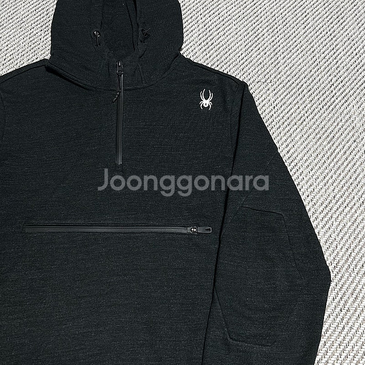 Spyder 스파이더 정품 다크그레이 반집업 후드티 판...--1