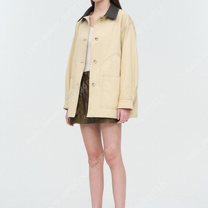 타임 레더 칼라 데님 자켓