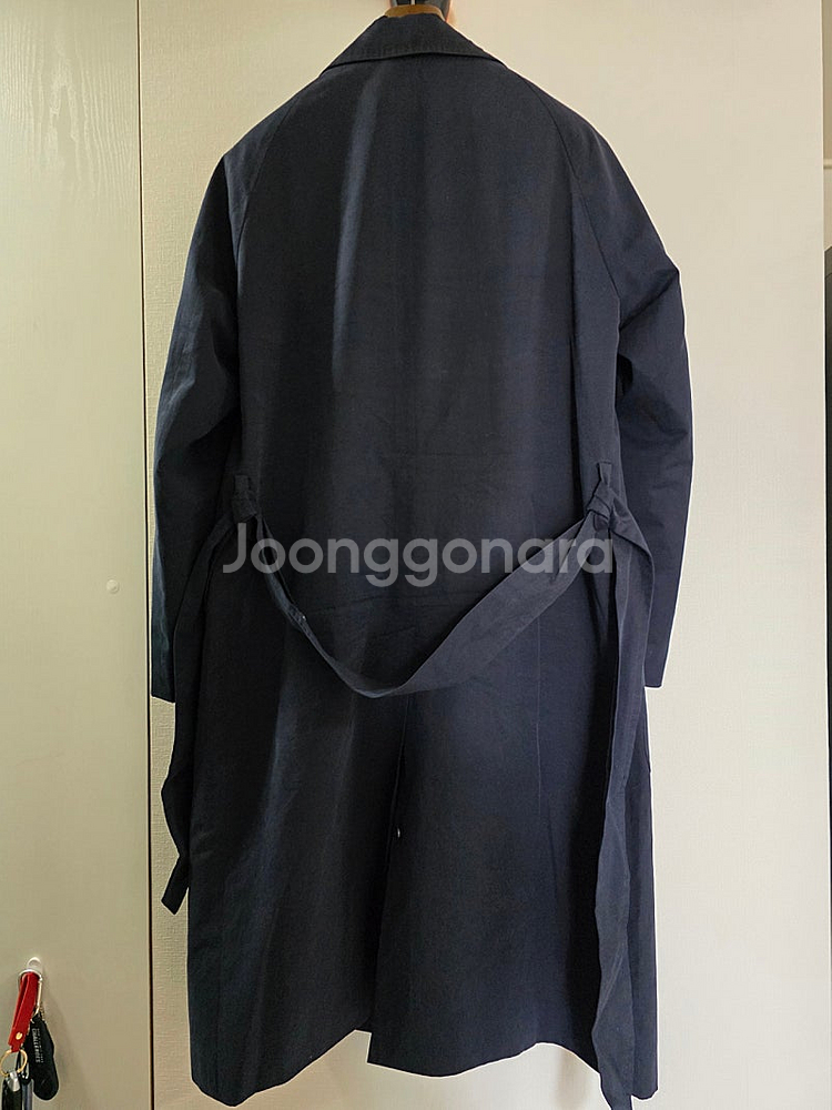 링자켓 RJ 다크네이비 캐시미어 코튼 벨티드 트렌치코트--1