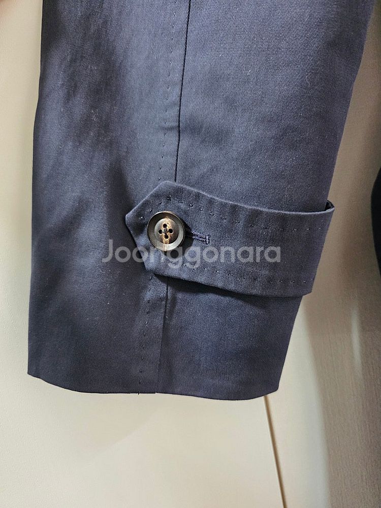 링자켓 RJ 다크네이비 캐시미어 코튼 벨티드 트렌치코트--5