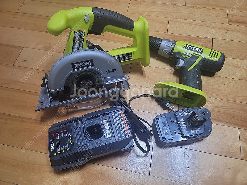 료비(ryobi) 18v 전동드릴, 원형톱 세트--6