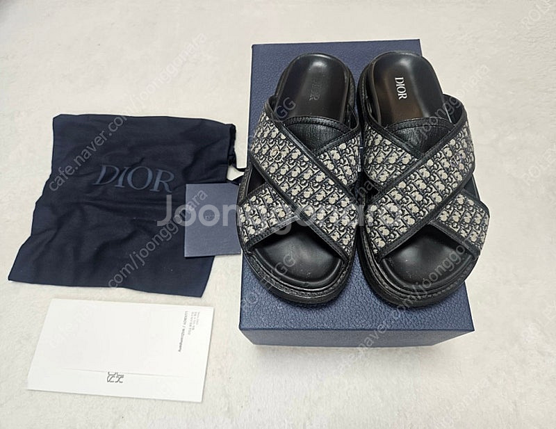 디올 오블리크 아쿠아 샌들 슬리퍼 40사이즈--0