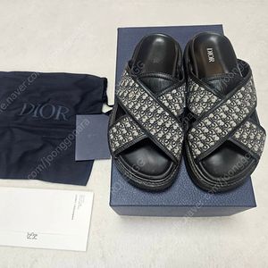 디올 오블리크 아쿠아 샌들 슬리퍼 40사이즈