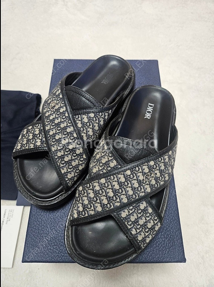 디올 오블리크 아쿠아 샌들 슬리퍼 40사이즈--2