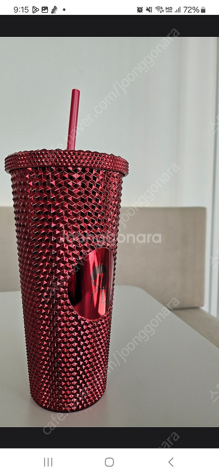 디저트39 지압텀블러 레드색 + 빨대--2