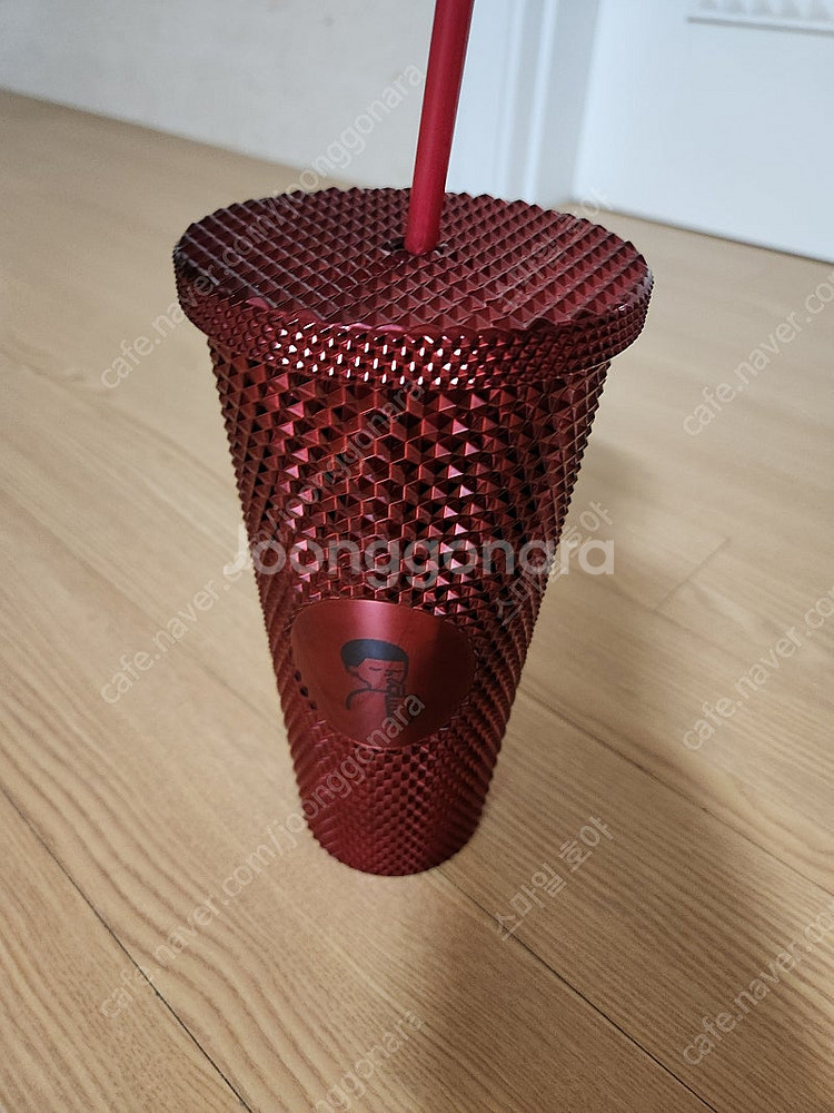 디저트39 지압텀블러 레드색 + 빨대--3