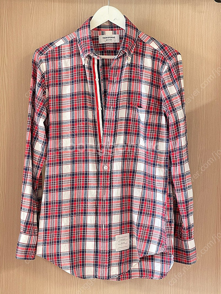 톰브라운 히든삼선 타탄체크 셔츠--2