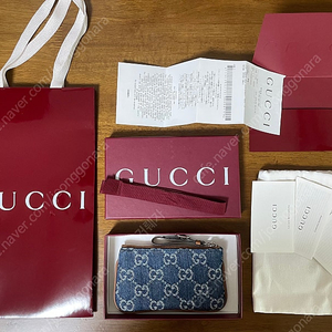 Gucci 구찌 GG 엠블럼 키 케이스 블루 데님