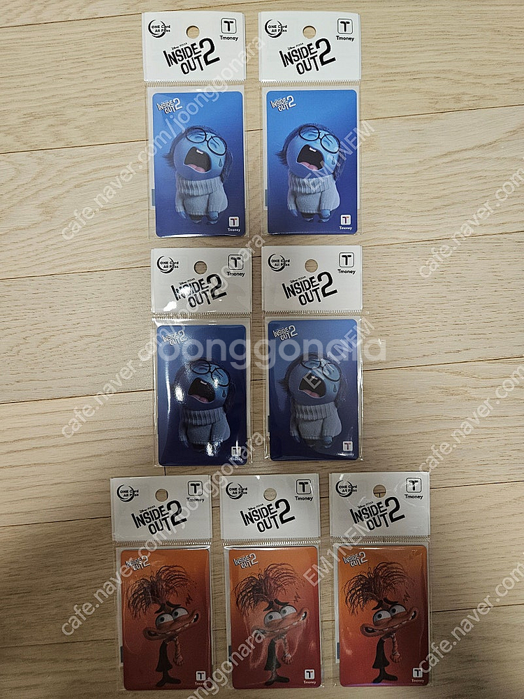인사이드 아웃 2 티머니 교통카드 슬픔 불안 한정판 미개봉 디즈니 픽사--0