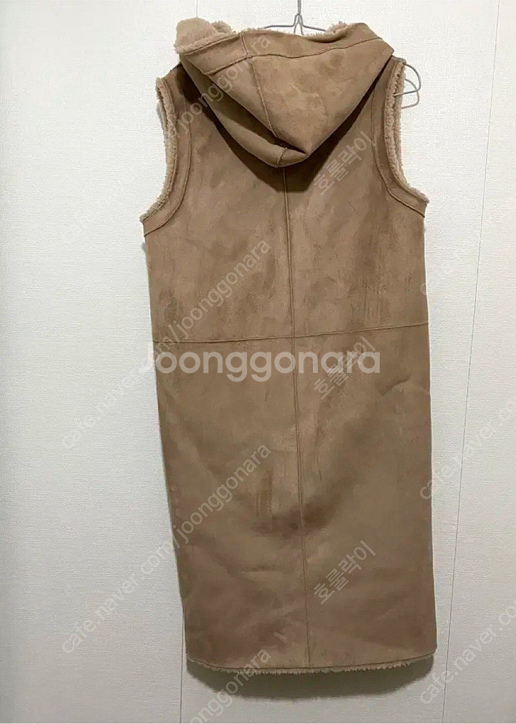 레노마 후드 리버시블 롱 뽀글이 무스탕 베스트--4