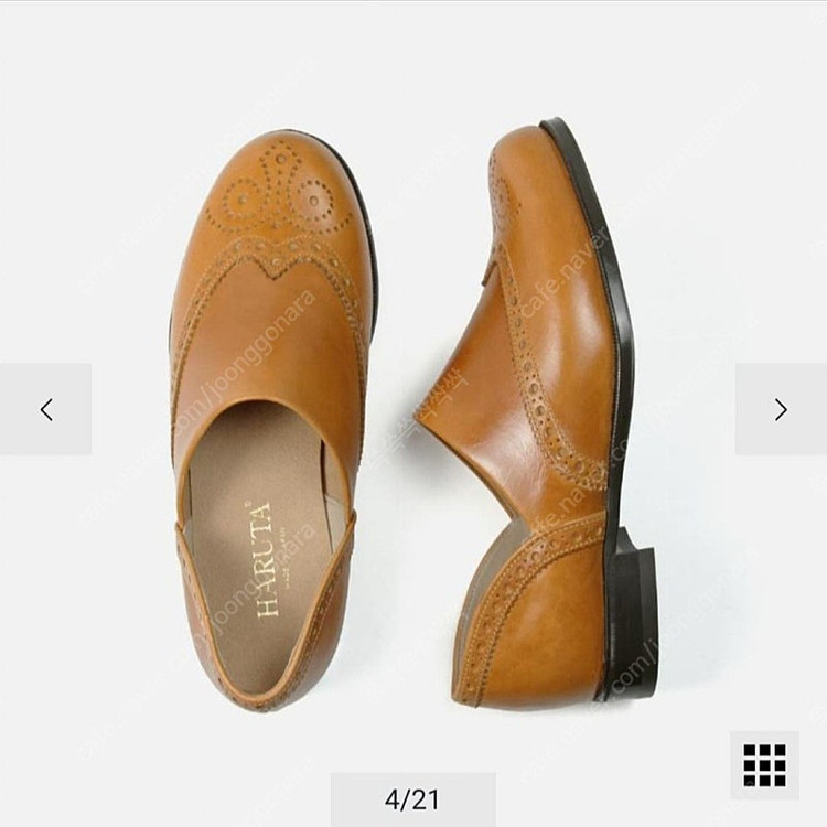 (새상품) 하루타 70주년기념 스포크 윙팁 로퍼 엠버브라운 사이즈25(245~250) 이미지