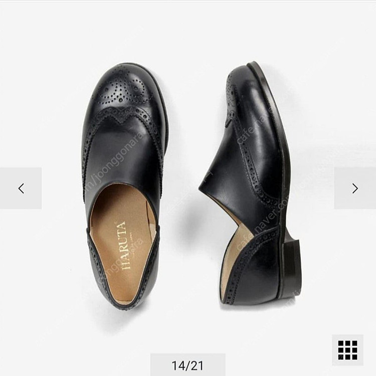 (새상품) 하루타 70주년기념 스포크 윙팁 로퍼 블랙 사이즈25(245~250)--2