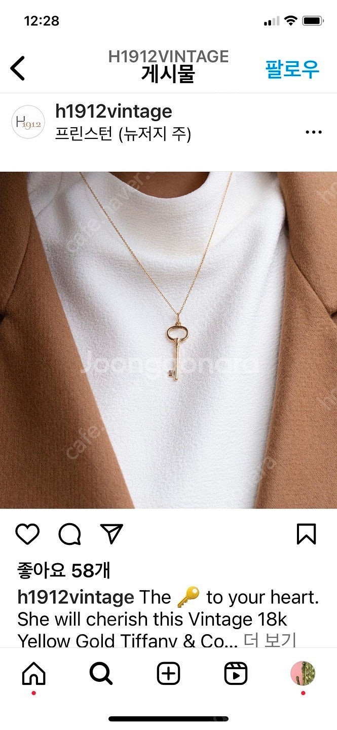 티파니앤코 오벌키 목걸이--9