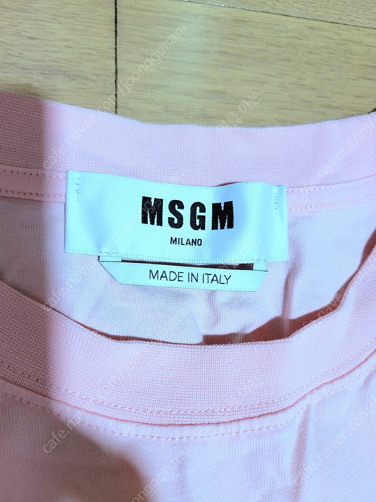 MSGM 밀라노 이태리 핑크 면100%반팔티셔츠 가슴둘레 약100cm 이미지