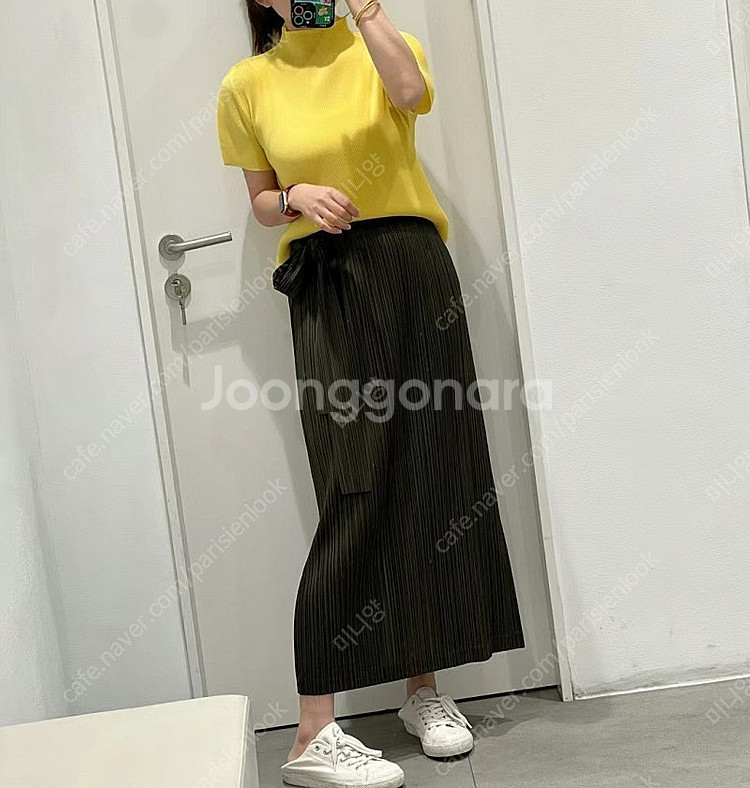 플리츠플리즈 이세이미야케 랩스커트 블랙 3사이즈--0