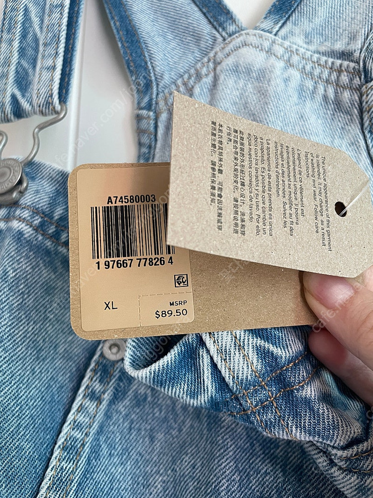 [새상품] 리바이즈 여성 데님 오버롤 점프수트 빅사이즈 XL--4