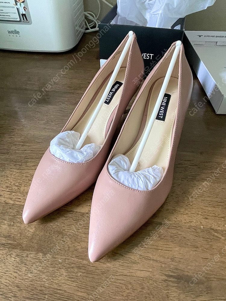 [새상품] 나인웨스트 가죽 펌프스 6.5 미들힐 핑크--3