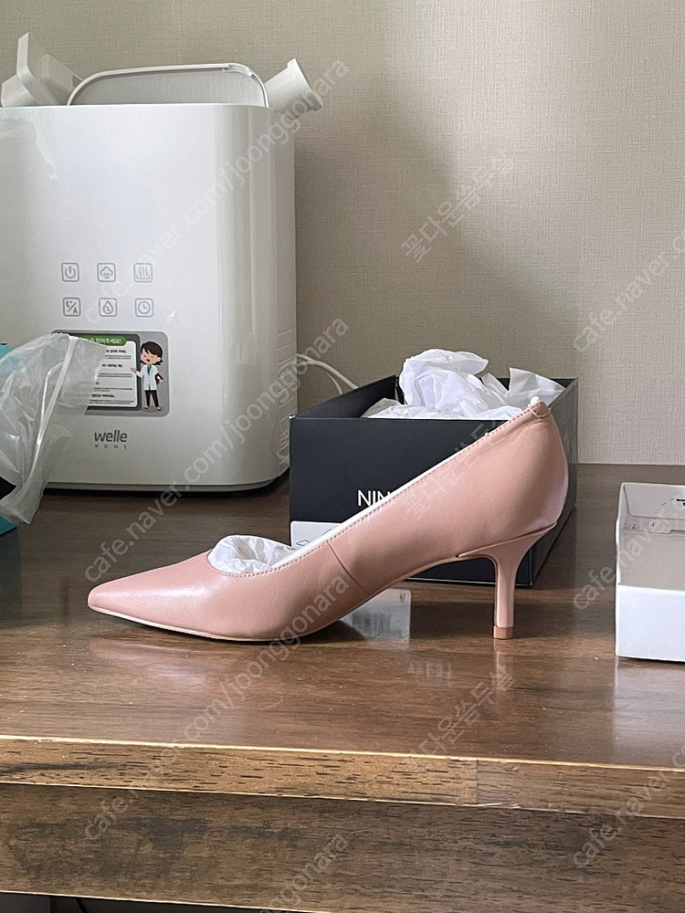 [새상품] 나인웨스트 가죽 펌프스 6.5 미들힐 핑크--4