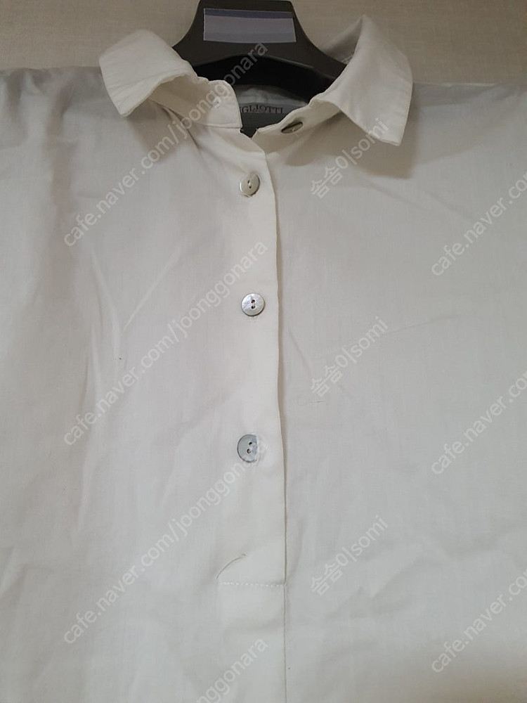 GIGLIOTTI 여성 화이트 반팔 셔츠 블라우스 66--1