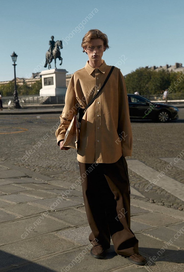 [M] STU 23FW 레더 셔츠 카멜 STU OFFICE 이미지