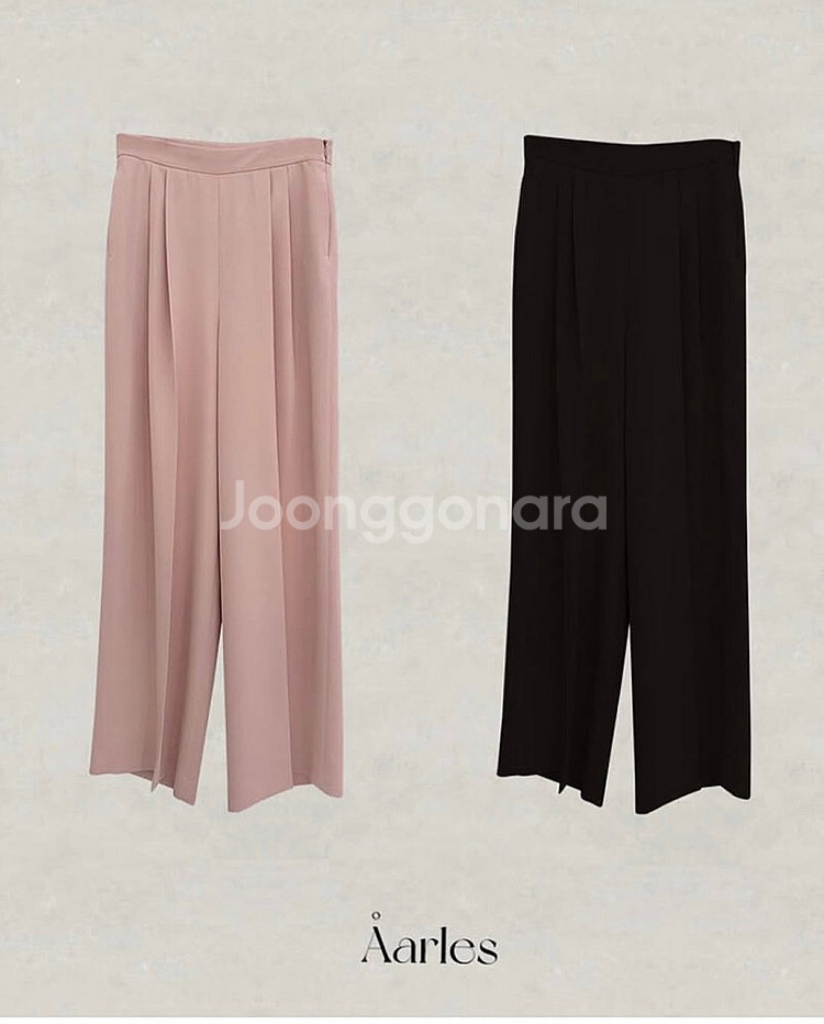 에이아를 모넷 와이드 슬랙스 핑크 스몰--1