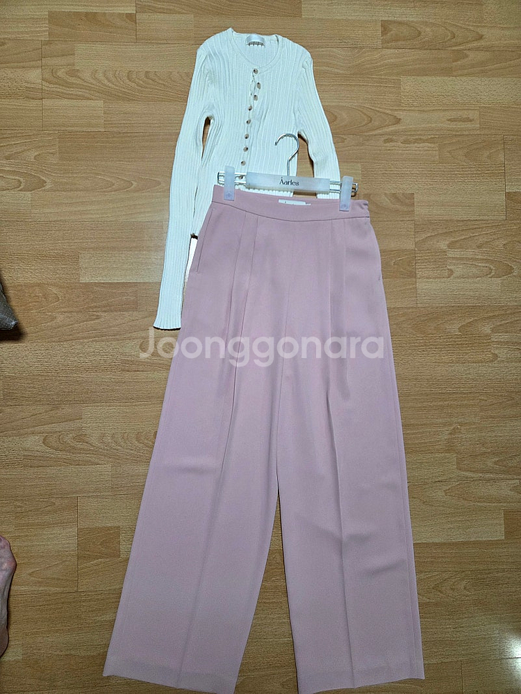 에이아를 모넷 와이드 슬랙스 핑크 스몰--5