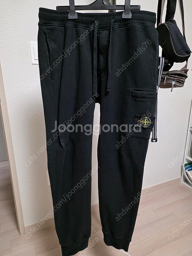 스톤아일랜드 블랙 스웻조거 팬츠 L( 32-35 ) 팜--0