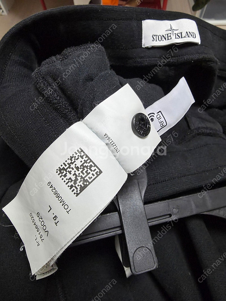 스톤아일랜드 블랙 스웻조거 팬츠 L( 32-35 ) 팜--3