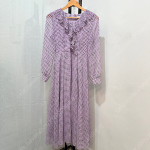 (S)오르 orr 연보라 패턴 프릴 롱원피스 롱드레스 2993