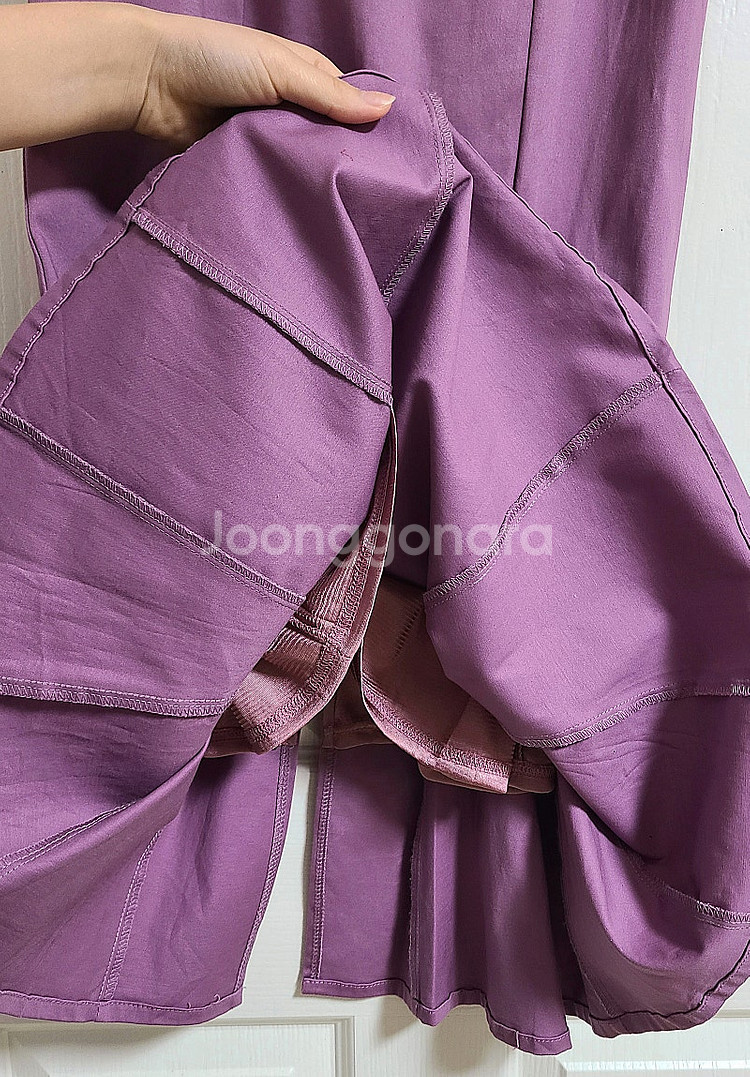 GRL 퍼플 머메이드 뒷트임 롱 스커트--5