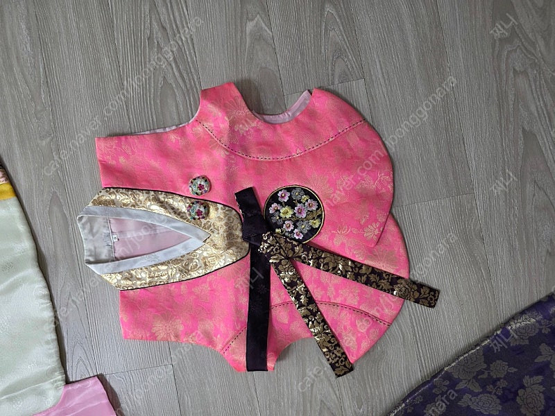 여아 한복(캉캉속치마+저고리+치마+배자+털조끼) 풀세트--7