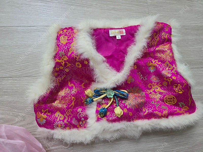 여아 한복(캉캉속치마+저고리+치마+배자+털조끼) 풀세트--8