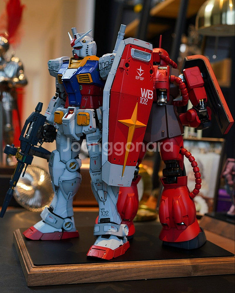 사진스압) pg 언리쉬드 퍼건 & 자쿠 도색작--6