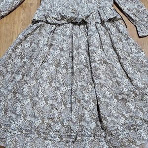 미미부티끄 밤색 꽃무늬 블라우스와 스커트 세트