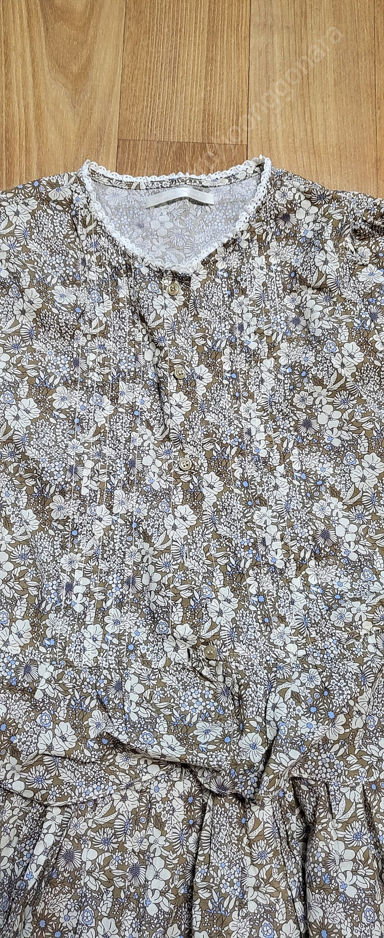 미미부티끄 밤색 꽃무늬 블라우스와 스커트 세트--1